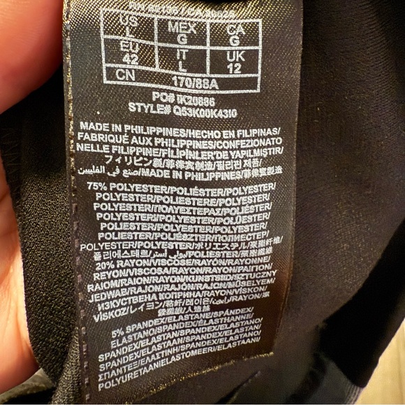 Chic GUESS Black & Gray Colorblock Sheath Dress – Sleeveless Workwear Classic Lg - Picture 9 of 10